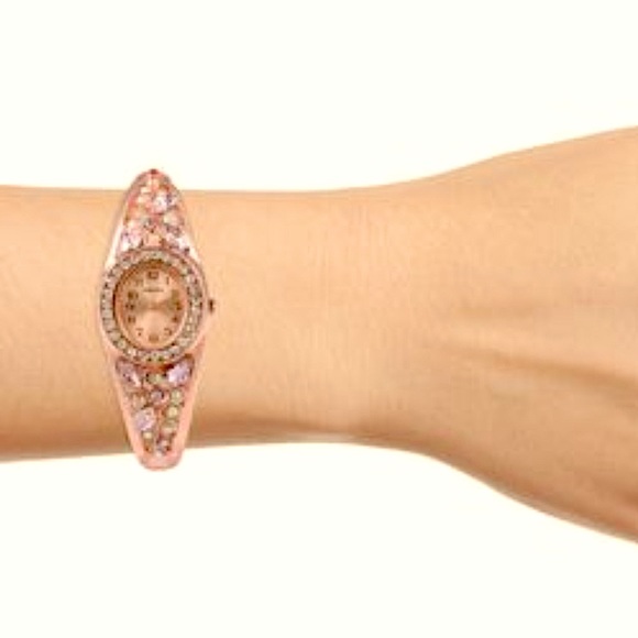 AUSTRIAN CRYSTAL Rosetone Bangle Watch - Picture 4 of 5